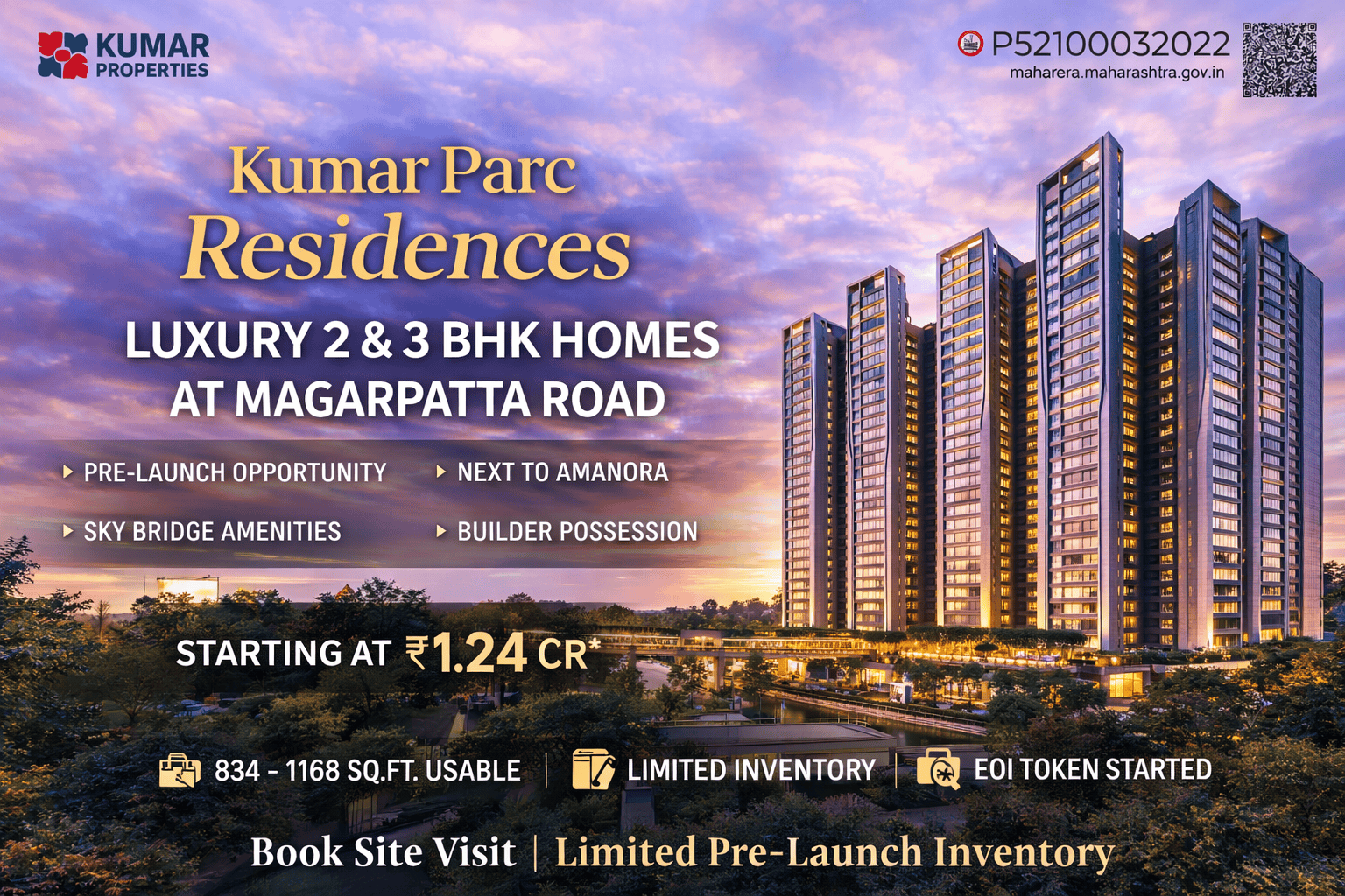 Kumar Parc Residences – Luxury 2 & 3 BHK Homes at Magarpatta Road
